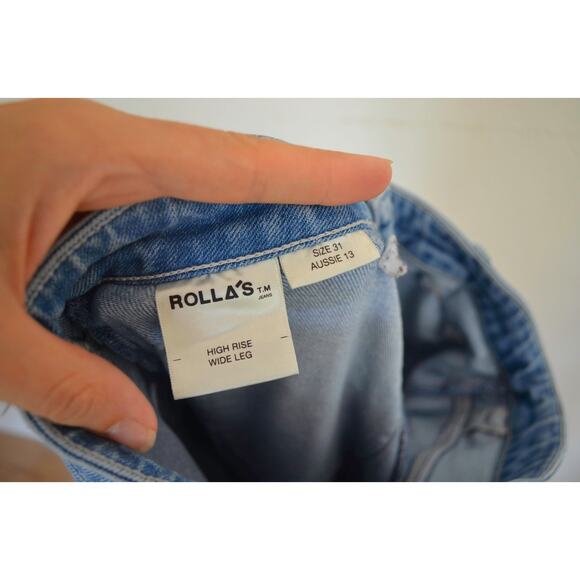 Rollas High Rise Wide Leg Sailor Jeans Size 31 - Picture 6 of 6
